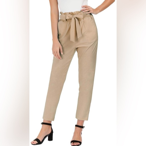Grace Karin Pants - GRACE KARIN Women's Cropped Paper Bag Waist Pants with Pockets XS